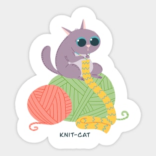 knit cat Sticker